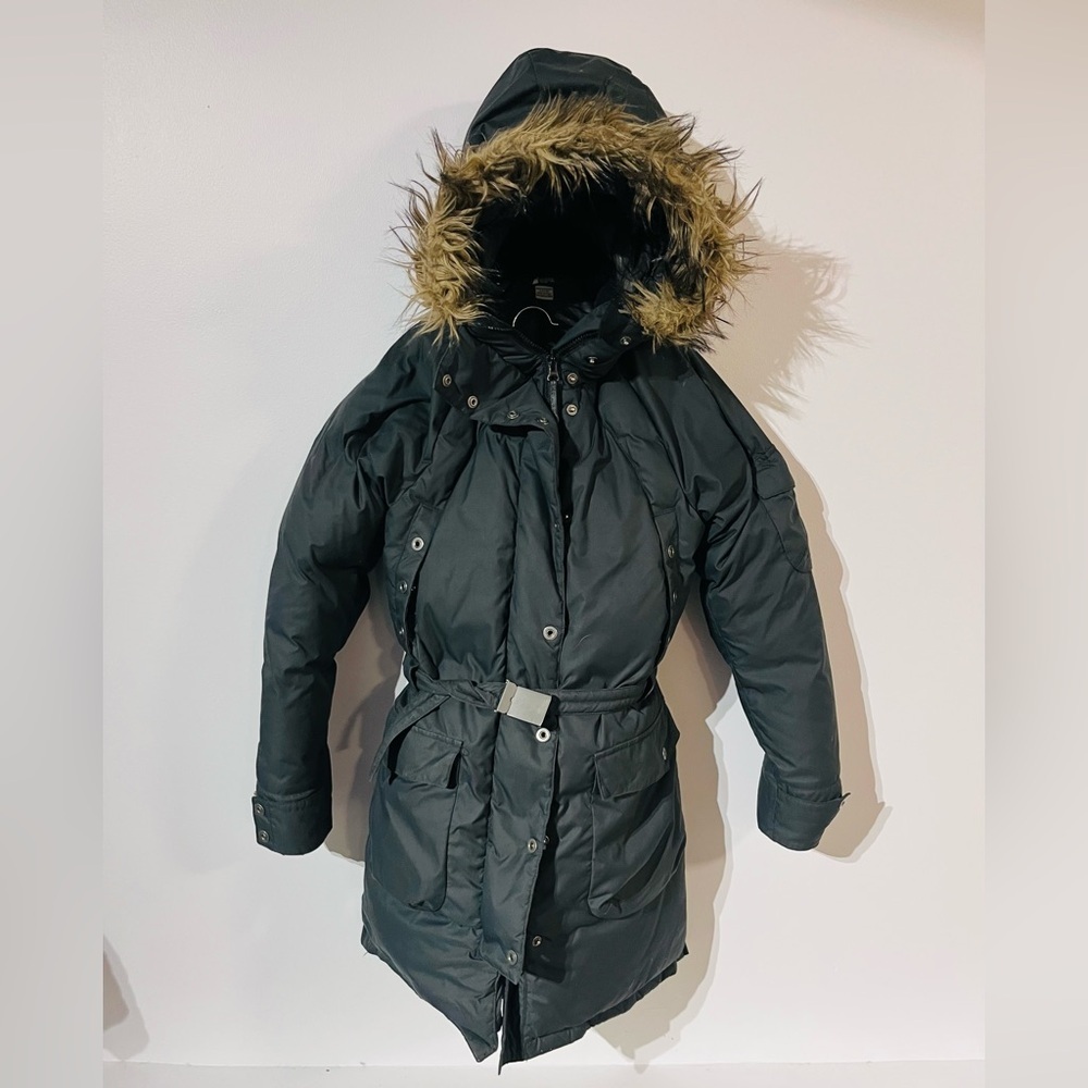 MEC BLACK DOWN FILLED PARKA WITH REMOVABLE FUR size XS